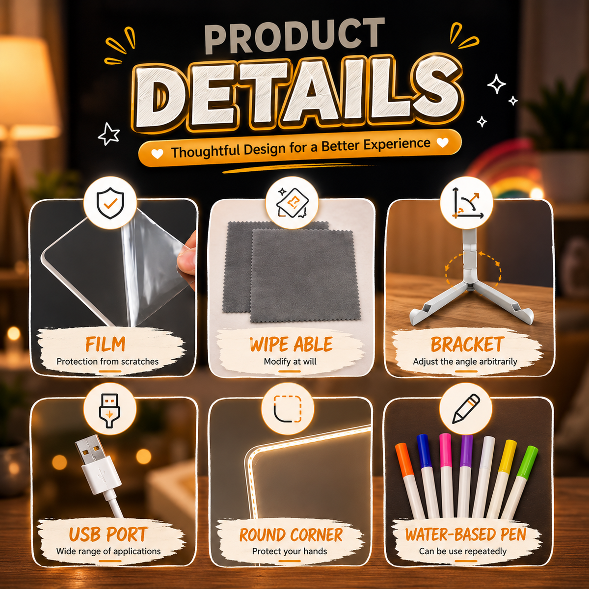 LED Colorful Glow Drawing Board