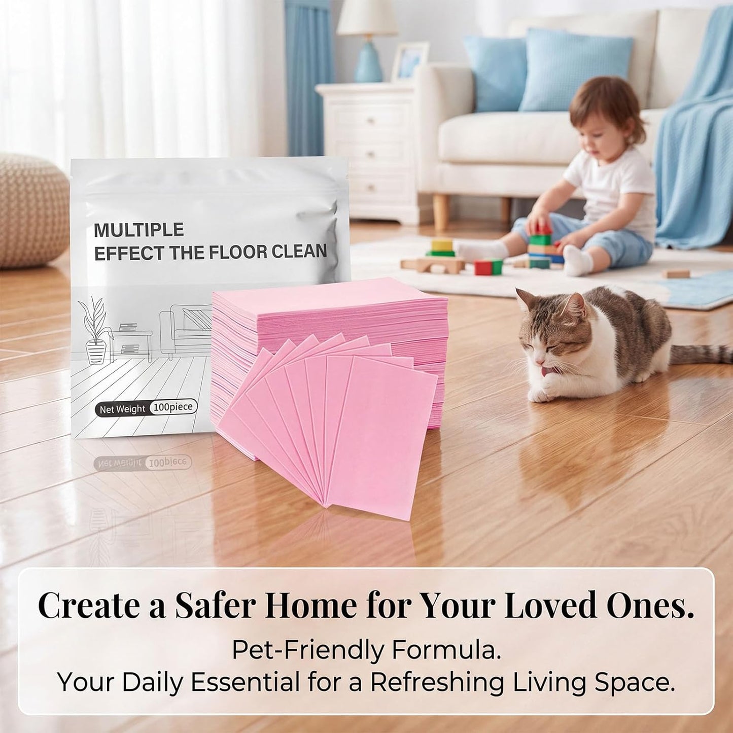 Multiple Effect The Floor Clean Tablets for Mopping, Quick Shine Cleaner