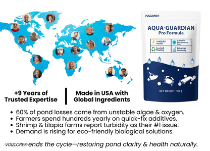 VOIZLORE® Aqua-Guardian Pro Formula– End Algae Nightmares, Restore Your Pond’s Beauty Fast!