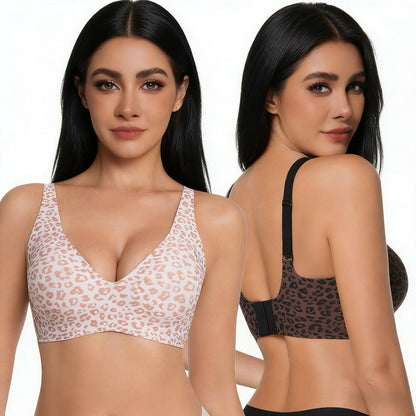 Wireless Women's Comfortable Push-Up Bralettes – Seamless T-Shirt Bras for Everyday Wear (Deep V)