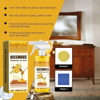 Natural Beeswax Wood Polish Spray | Revive Faded Wood, Eliminate Dull Look